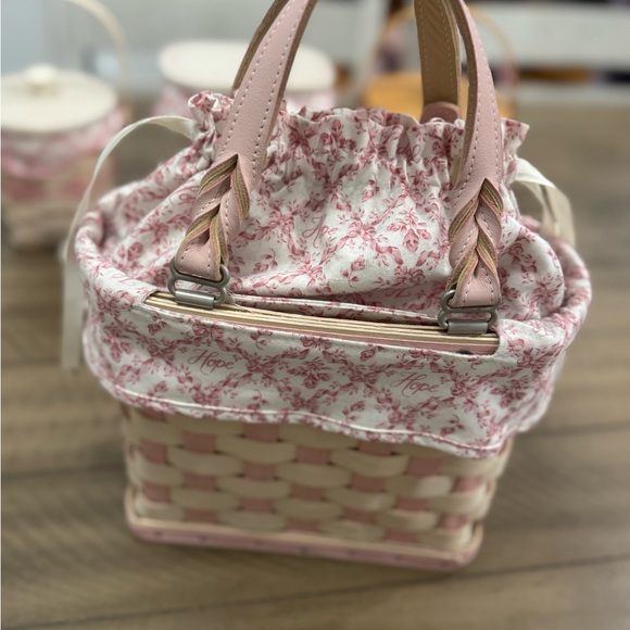 Longaberger Pink and Cream Basket Collection - Picture 8 of 8